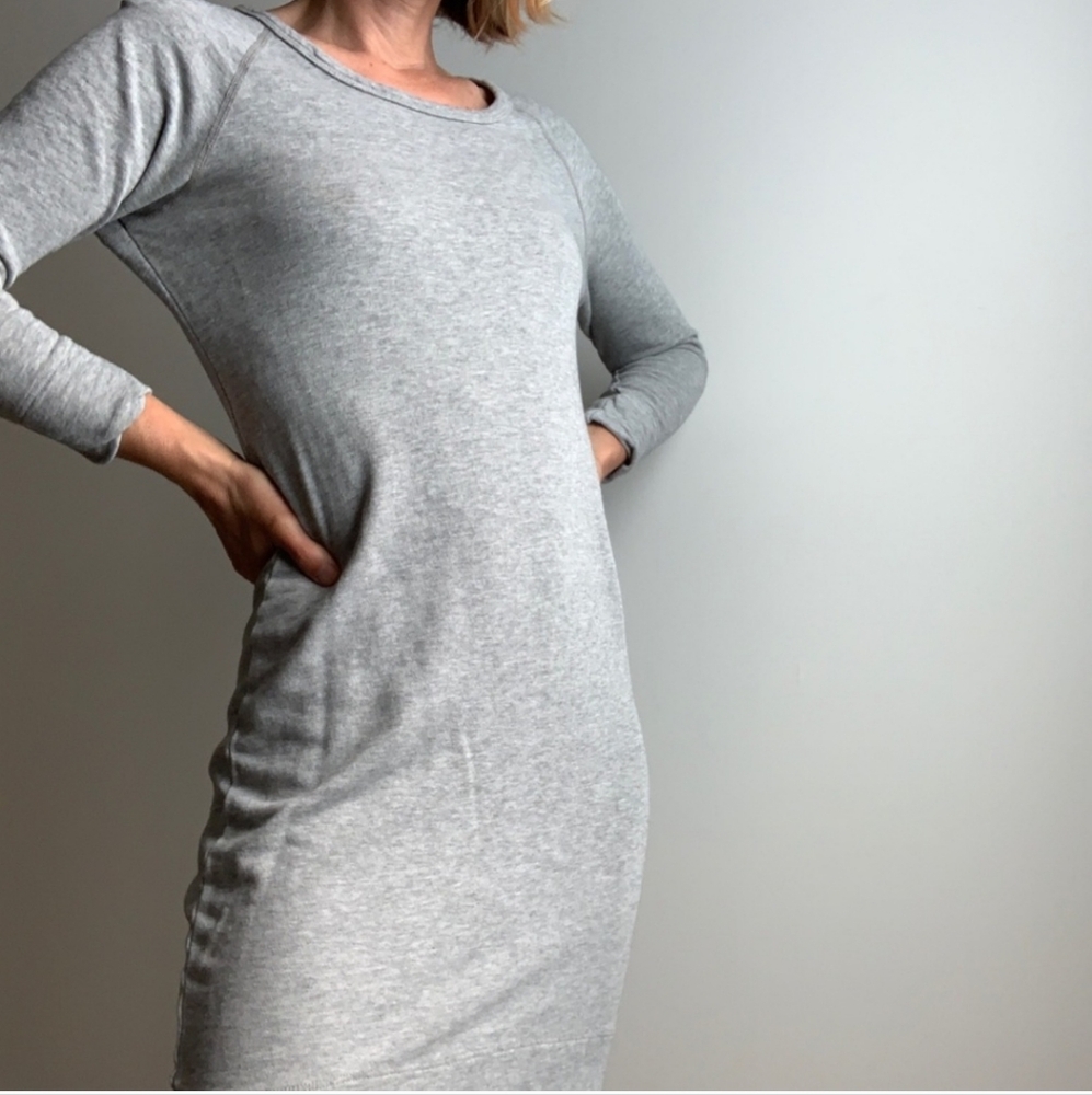 James Perse heather gray raglan sweatshirt dress